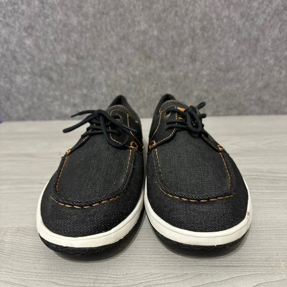 Levis Benson Denim Boat‎ Shoes Men's Size 13 Black Canvas Loafers 51845001A